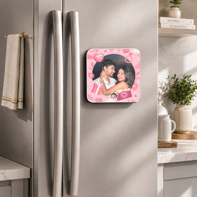 Personalised Musical Fridge Magnet for Couples 1st for Wife Birthday Gift for Girlfriend Boyfriend Rechargeable Music Player